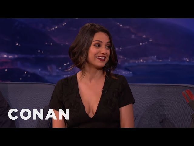 Mila Kunis Can't Deal With Her New Boobs | CONAN on TBS