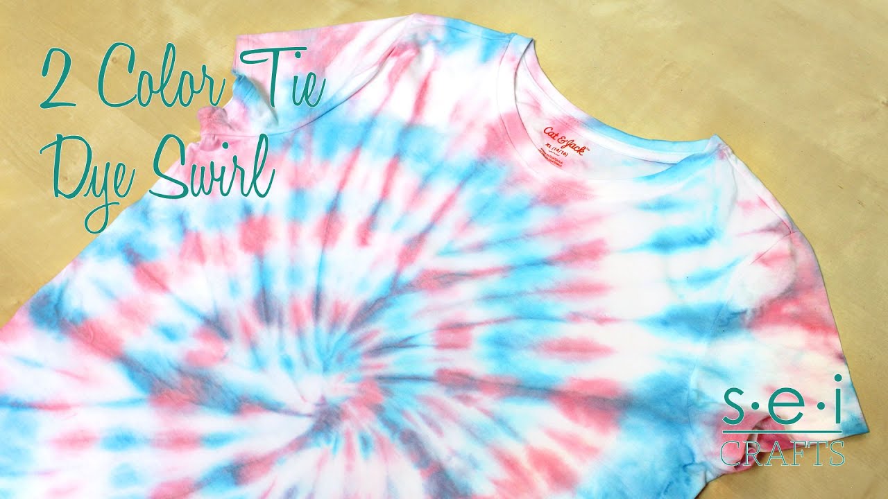 Aqua Blue Duo-Toned Spiral Tie Dye T-Shirt