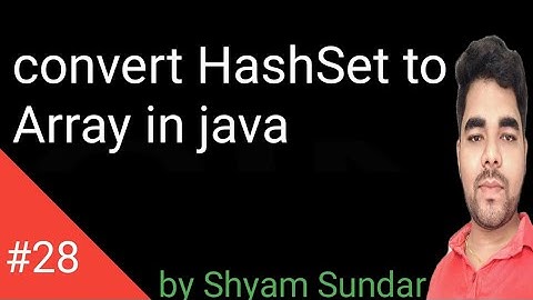 convert HashSet to Array in java || Shyam Sundar