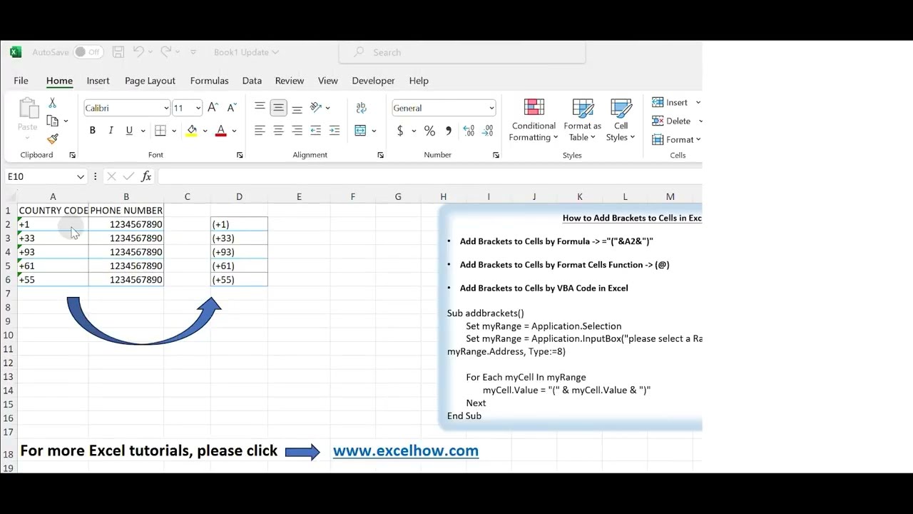 How To Add Brackets For Cells In Excel YouTube How To Add Brackets For Cells In Excel YouTube