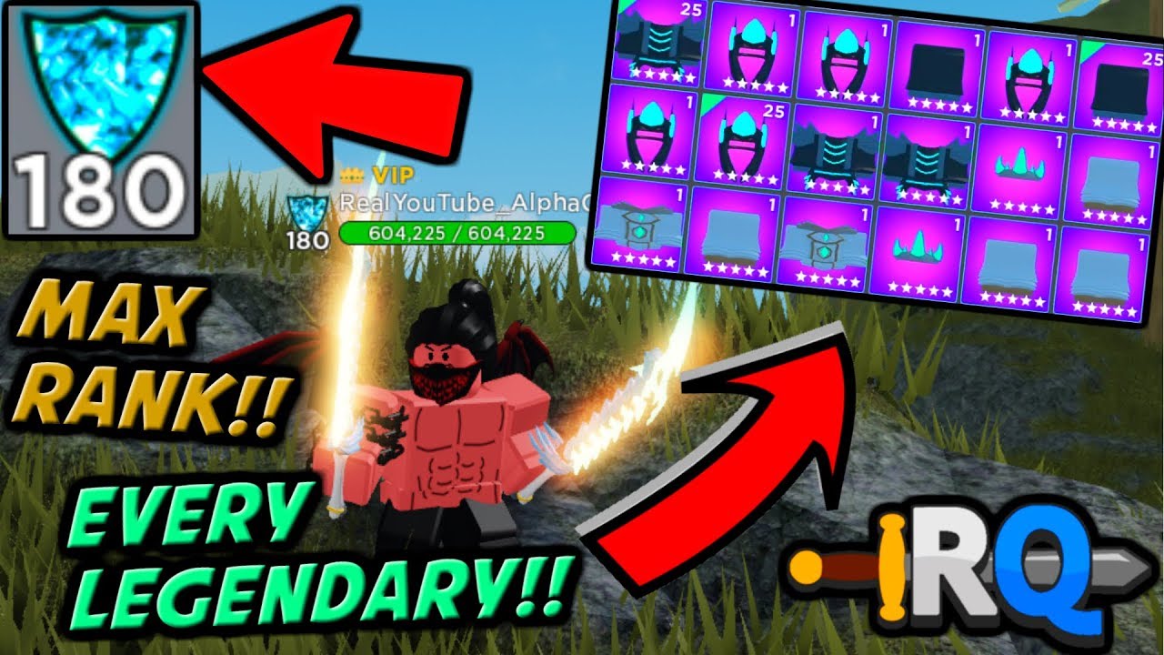 Max Rank Lvl 180 In Rumble Quest All Legendary Armor Pieces Rumble Quest Roblox Youtube - getting max level in rumble quest legendary set roblox