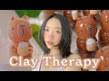 Clay therapy  sculpt  chat loneliness burnout childhood  polymer clay capybara