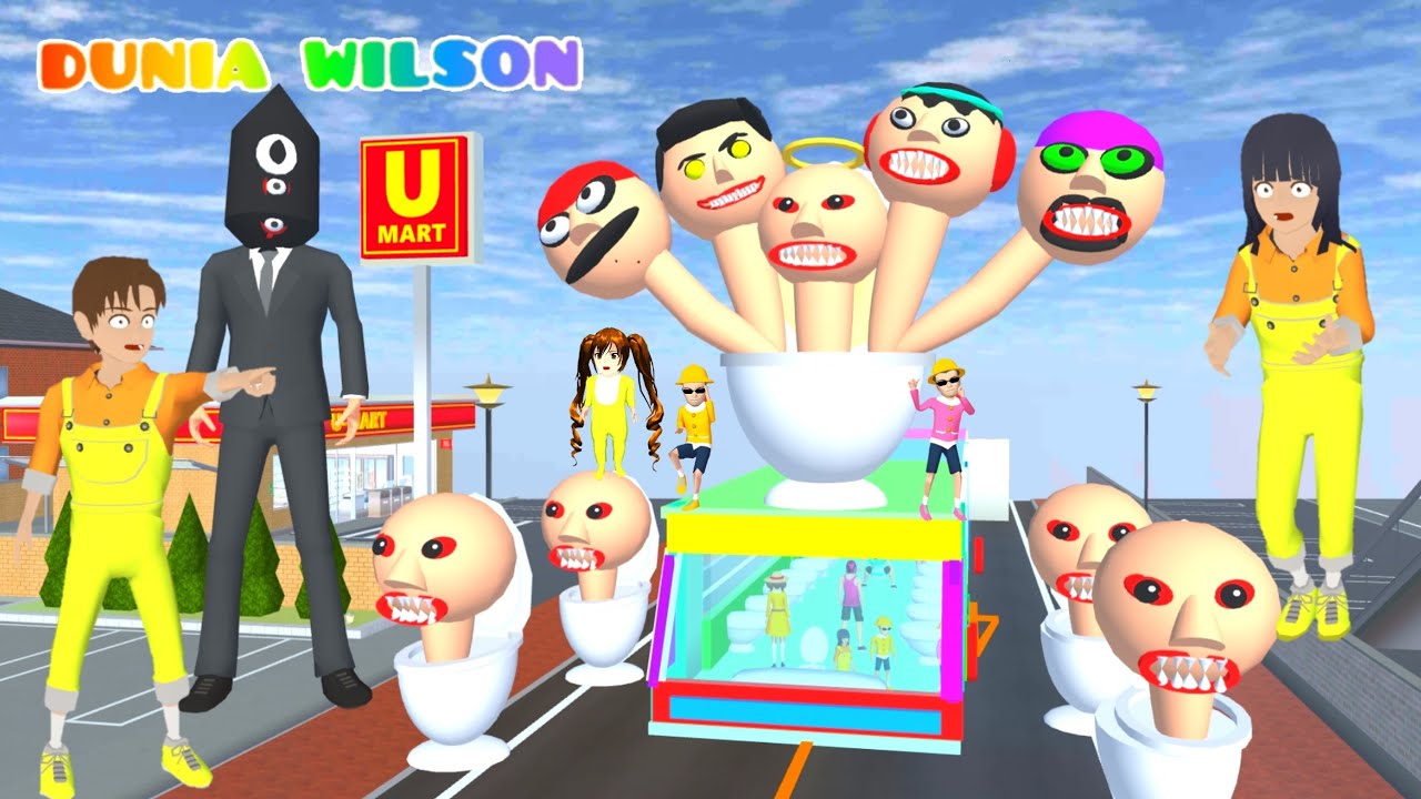 Yuta Ketemu Kereta Api Skibidi Toilet Kembar Lima Mio Panik Panggil Cameramen | Sakura