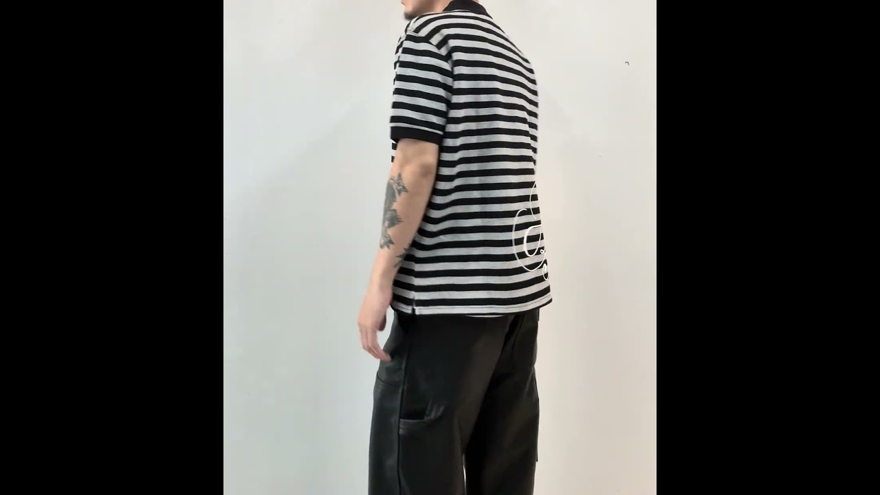 AFB/BORDER BIG SS POLO(BLACK)/179cm SIZE M - YouTube