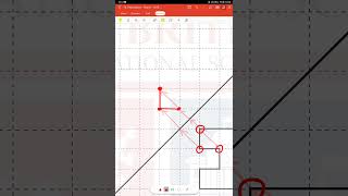 Reflecting shape in a diagonally mirror line