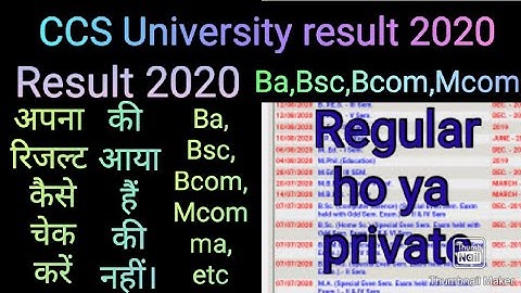 ✔️ccsu result 2020 ko kaise dekhe ki result aaya h ki nhi।ba,bsc,bcom,ma,mcom by VINEET EXAM POINTER