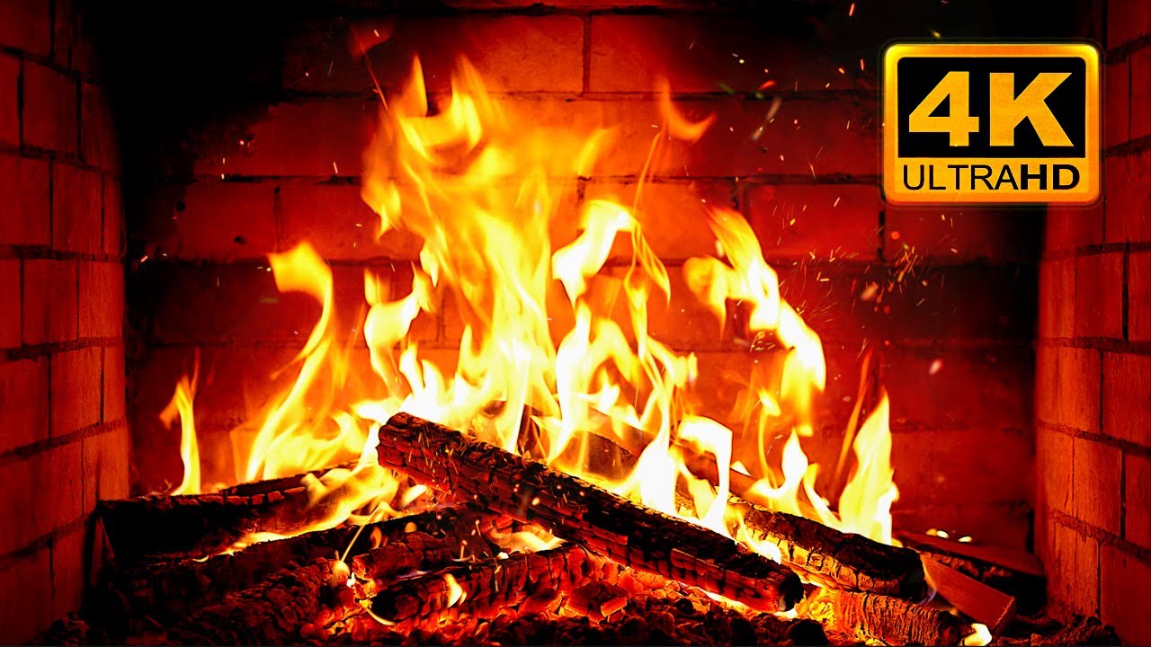 FIREPLACE 4K 🔥 Fireplace video with Burning Logs & Fire Sounds - YouTube