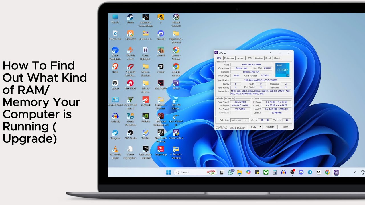 How To Find Out What Kind of RAM/Memory Your Computer is Running ...