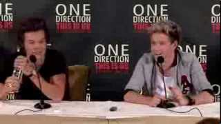 One Direction &quot;This is Us&quot; Harry Styles &amp; Niall Horan ♥  Press Conference 2/2