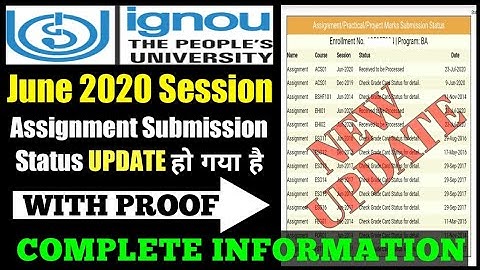 [BREAKING NEWS] IGNOU Assignment Submission Status UPDATED || with Proof By STUDY ZONE