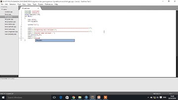 cara membuat program menghitung gaji karyawan 5000/jam dengan c++ sublimetext 2