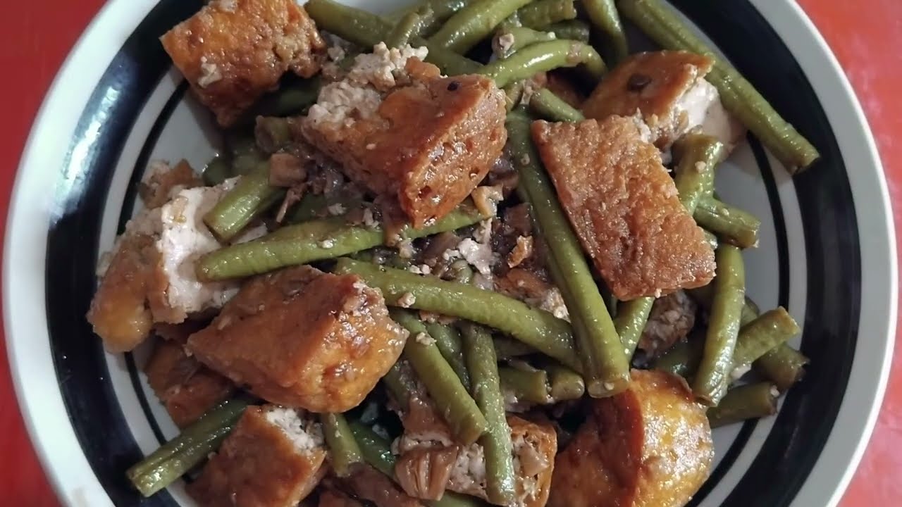Adobong sitaw with tofu/tokwa