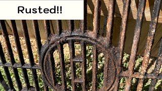 Rusted cast iron cooking grate. Just great!