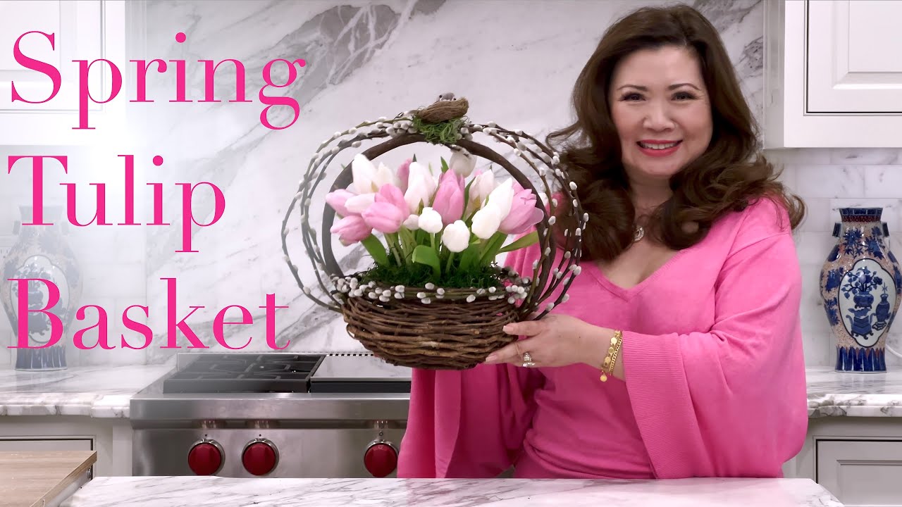🌷How to Make a Pussy Willow & Tulip Basket🌷