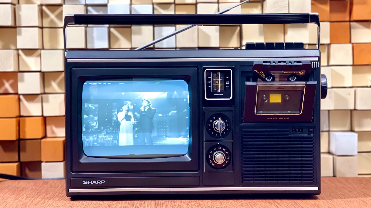 Boombox Sharp 10P-18G Stéréo Avec TV – Radio AM/FM, Cassette – Vintage Années 90