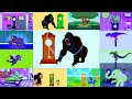 "Hickory Dickory Dock...5 Gorillas 🦍 5 Dinosaurs 🦖 and 5 Elephants 🐘!"
