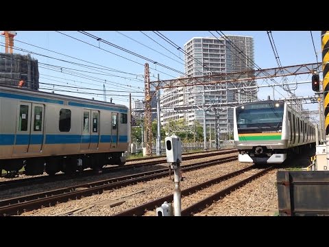JRE233系 追われる京浜東北線と追う東海道線