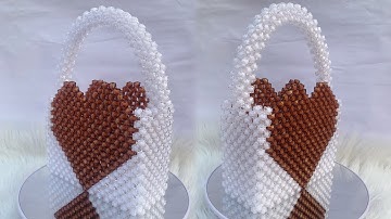 HOW TO MAKE A HEART SHAPE DESIGNED BEADED BAG / BEGINNERS FRIENDLY TUTORIAL / DIY.