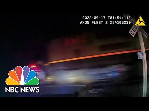 Watch: train hits colorado police car with suspect inside