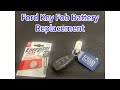 Ford Remote Key Fob Battery Replacement Guide