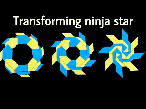 Origami Transforming Ninja Star no glue no tape || How to Make a Transforming Ninja Star