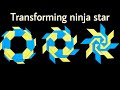 Origami transforming ninja star no glue no tape  how to make a transforming ninja star