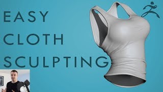 How to SCULPT CLOTH the EASY WAY! - Zbrush Tutorial