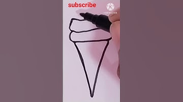How To Draw Ice cream Cone From Alphabet Letter V #drawing #art #shortvideo