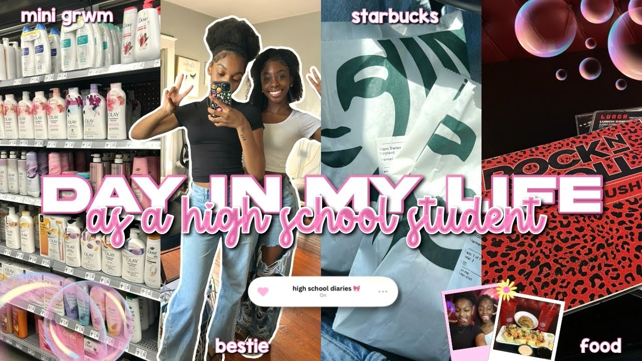 DAY IN MY LIFE AS A HIGH SCHOOL STUDENT 🎀 | mini grwm, store run, starbucks, food, + more!