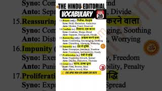 The Hindu Vocabulary 28April 2026 | 210Champion Words from Today’s Editorial|UPSC SSC Bank CAT IELTS
