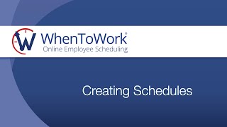 Creating Schedules