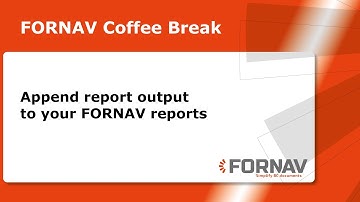 Append report output to your FORNAV reports
