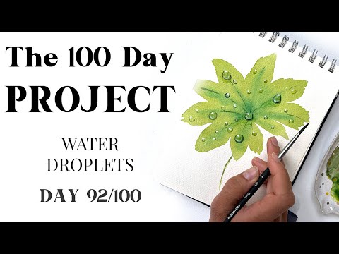 Easiest Way To Paint Water Droplets With Watercolor. Painting Idea 92/100