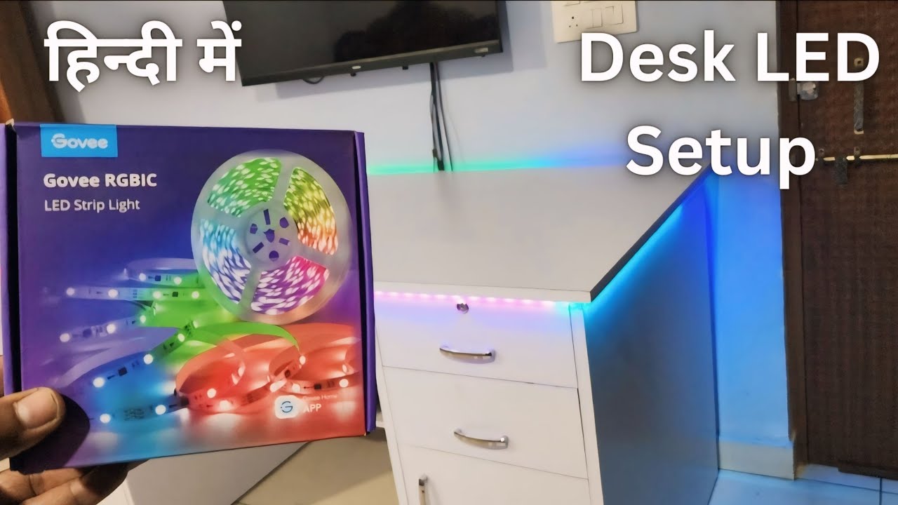How to setup Desk LED Strip light | Desk setup 2025 | Govee RGBIC - YouTube