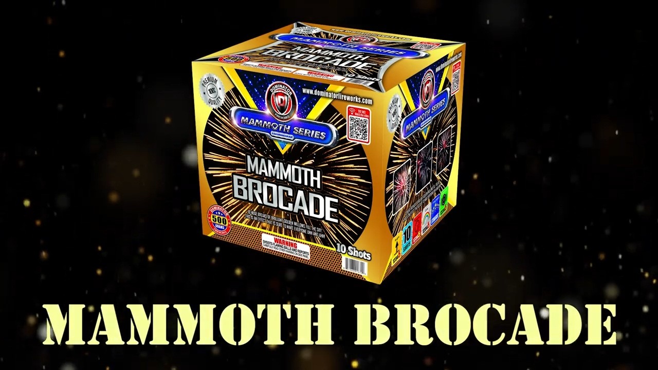DM574B - Mammoth Brocade - 10 Shot 500G Cake - Dominator Fireworks