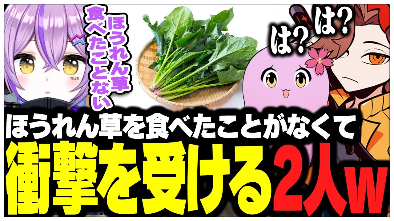 るなさんがほうれん草を食べたことがなくて衝撃を受けるありさかさんたちww【ありさか/CR/雑談/切り抜き】