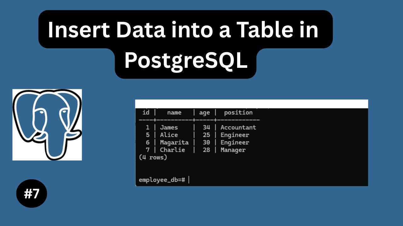 How to insert data into table in postgresql - PostgreSQL Tutorial #7 ...