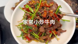 湖南小炒牛肉家常做法，香辣嫩滑好吃简单，给孩子做的香煎猪肉粒