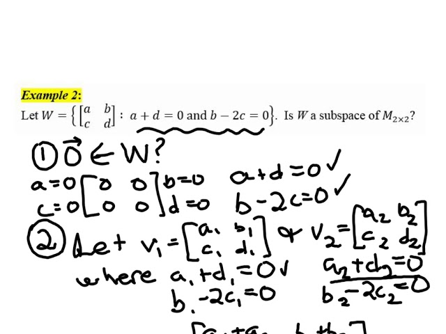 Subspace Of M2x2 Youtube
