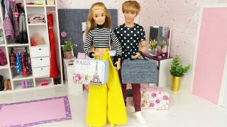 De Vacaciones Con Ken y Barbie Barbie y su Novio Salen de Viaje Barbie Empaca sus Bolsos de Muñecas