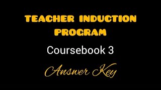TIP - Teacher Induction Program Coursebook 3 Answer Key Wealth