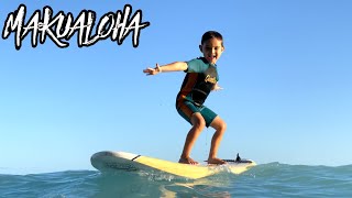 MY SON CATCHES HIS FIRST WAVE! - MAKUALOHA EP. 23