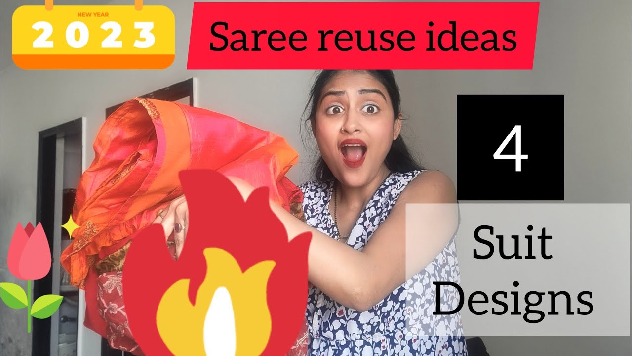 4 suit designs made from old saree | stitching patterns | different ways to reuse your old saree