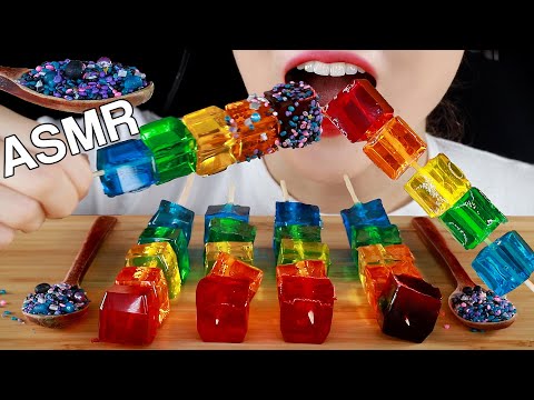 <strong>ASMR</strong> Rainbow <strong>Cube</strong> Jelly Galaxy Candy 무지개큐브젤리 갤럭시캔디 먹방 Mukbang Eating Sounds