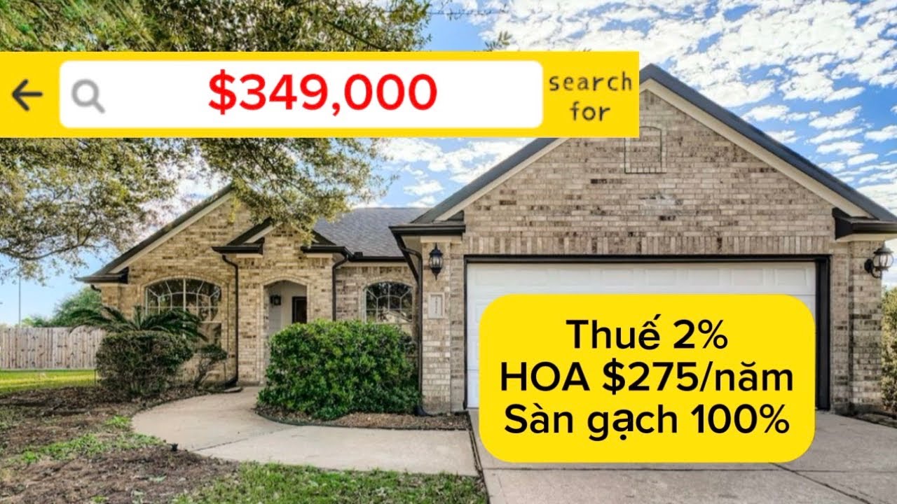 HOUSTON09 - NHÀ BELLAIRE - Thuế 2% - HOA $275/năm - SÀN GẠCH 100%