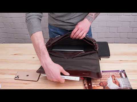 Портфель шкіряний чоловічий класичний Vintage 14208 Коричневий, видео 1