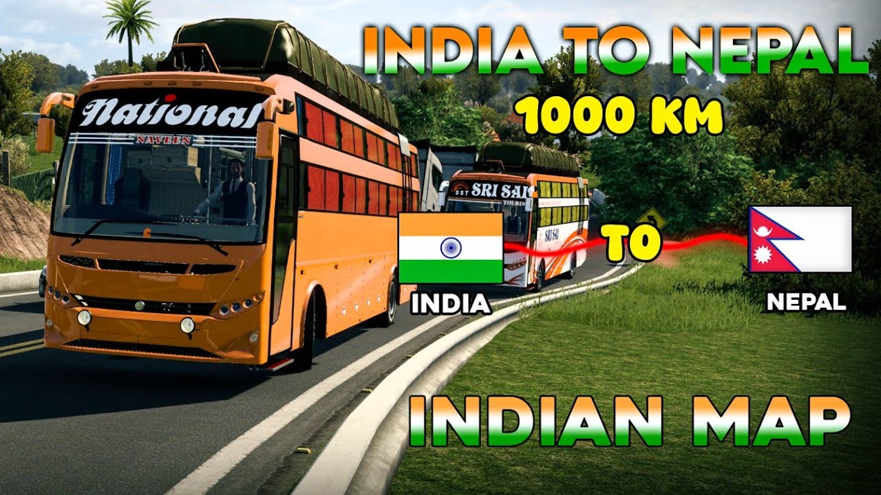 🔥1000KM India to Nepal Bus Journey 🚌 | ETS2 Desi Map Mod | Realistic Road Trip