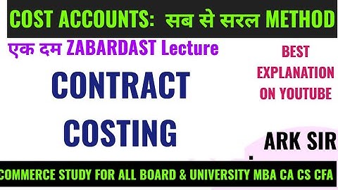BASIC CONTRACT  COSTING SEM 6 TYBCOM/SY BAF COST ACCOUNTS UNIVERSITY paper SOLUTION 20marks