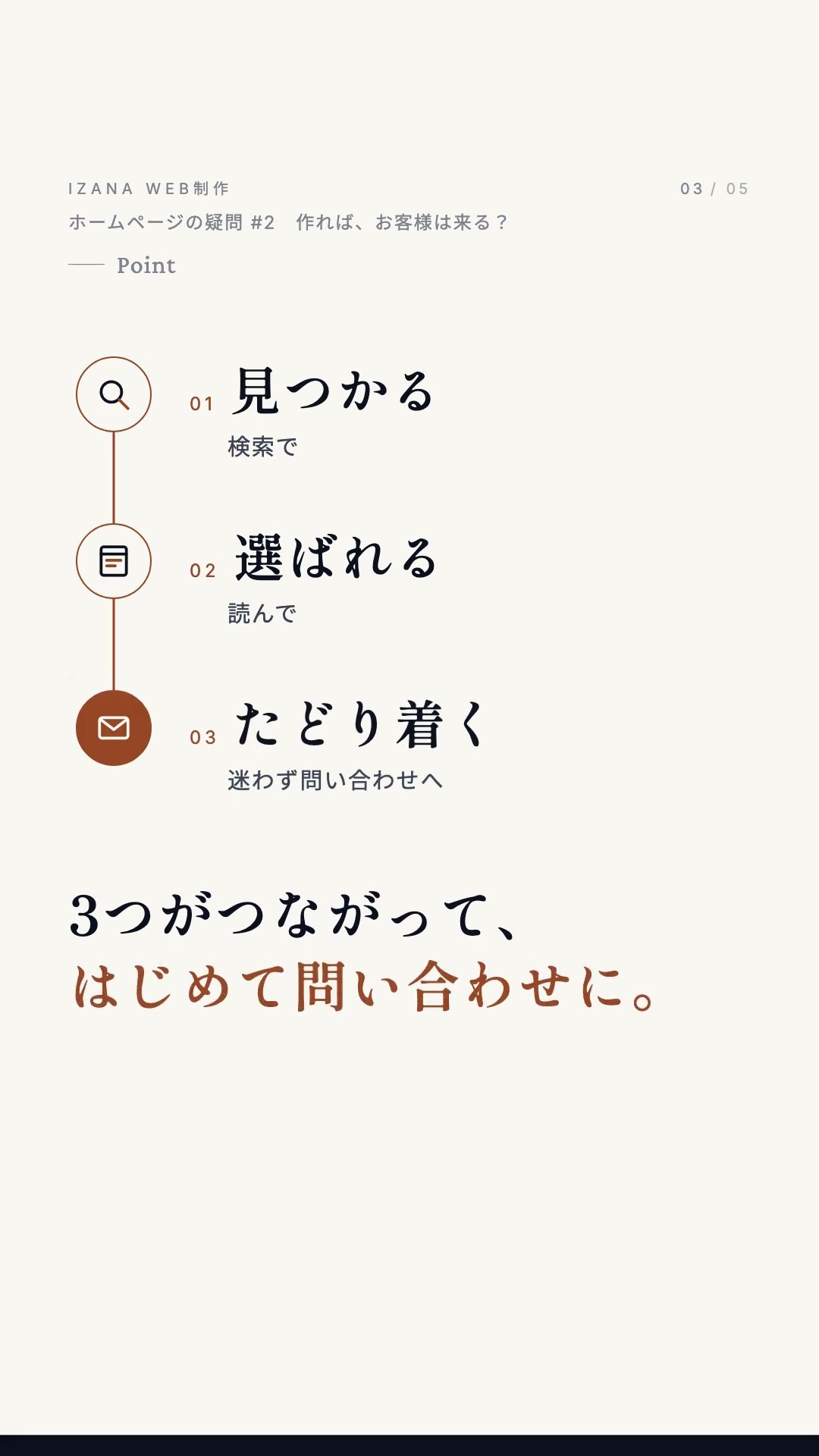 動画「ホームページを作れば、お客様は来る？」の一場面