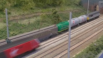 N gauge model railway. Dallam  Running session.
